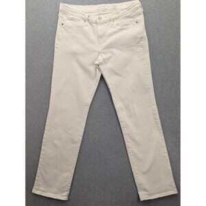 Lucky Brand Sweet Straight Jeans Womens 12/31 White Stretch Denim 5 Pocket Zip